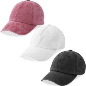 Baseball Cap Cotton Adjustable Unstructured 3 Pack - Image 12