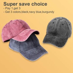 Baseball Cap Cotton Adjustable Unstructured 3 Pack - Image 2
