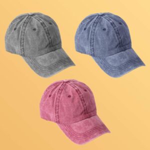 Baseball Cap Cotton Adjustable Unstructured 3 Pack - Image 7