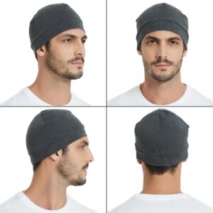 Cotton Beanie Sleep Hats 2-Pack Lightweight - Image 3