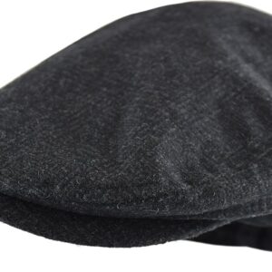 Men's Classic Herringbone Wool Blend Newsboy Hat Large X-Large Charcoal - Image 10