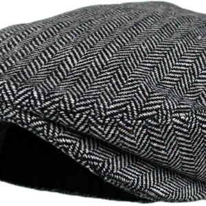 Men's Classic Herringbone Wool Blend Newsboy Hat Large X-Large Charcoal - Image 12