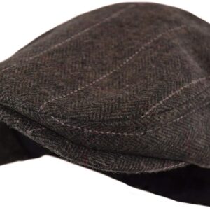 Men's Classic Herringbone Wool Blend Newsboy Hat Large X-Large Charcoal - Image 18