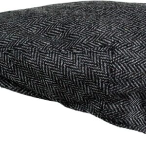 Men's Classic Herringbone Wool Blend Newsboy Hat Large X-Large Charcoal - Image 2