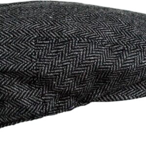 Men's Classic Herringbone Wool Blend Newsboy Hat Large X-Large Charcoal - Image 4