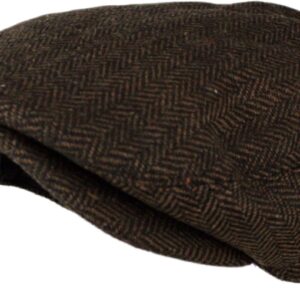 Men's Classic Herringbone Wool Blend Newsboy Hat Large X-Large Charcoal - Image 8