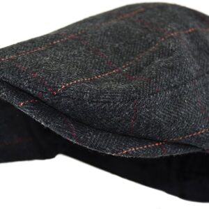 Men's Classic Herringbone Wool Blend Newsboy Hat Large X-Large Charcoal - Image 9